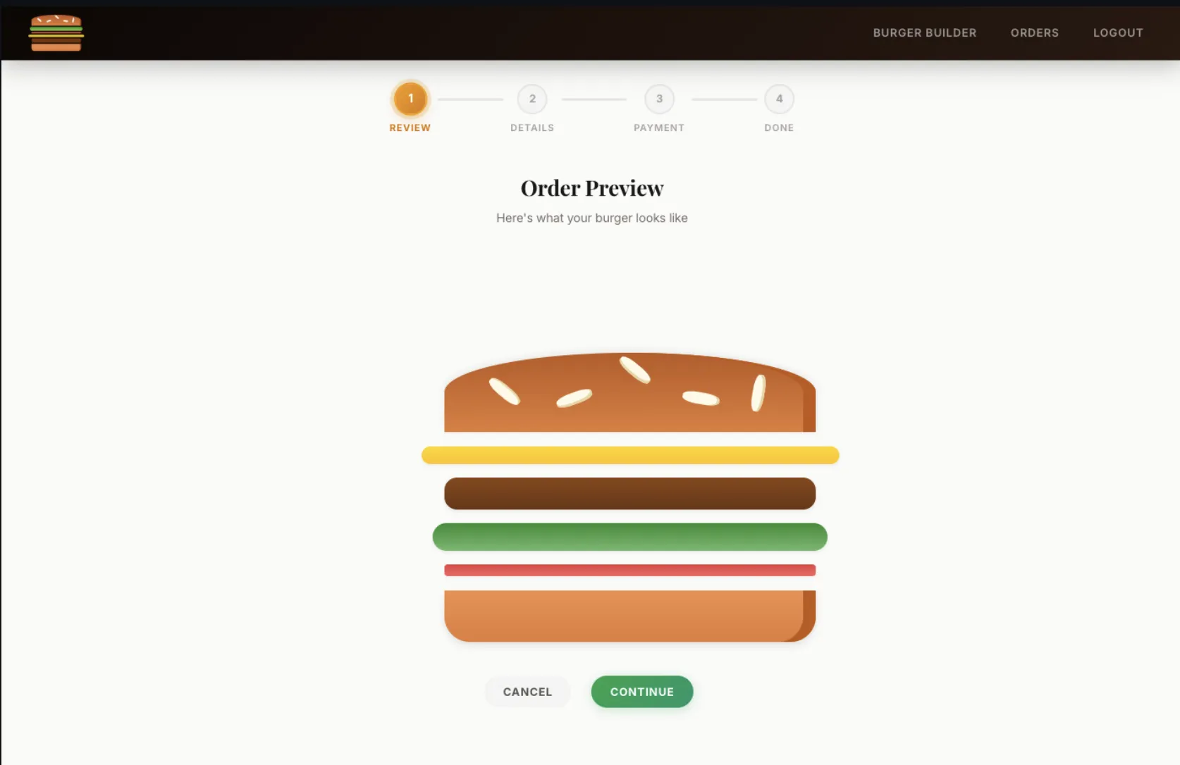 Burger Builder — product screenshot