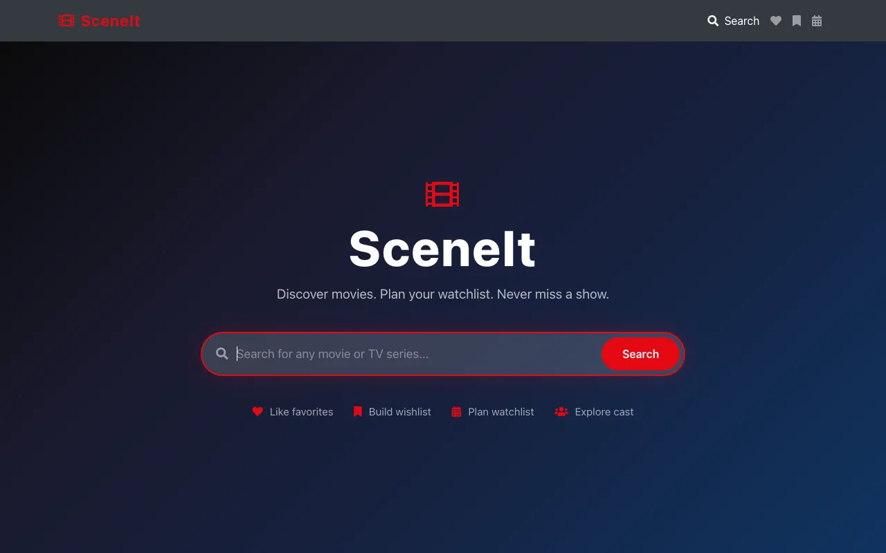 SceneIt - Movie Discovery Platform — product screenshot