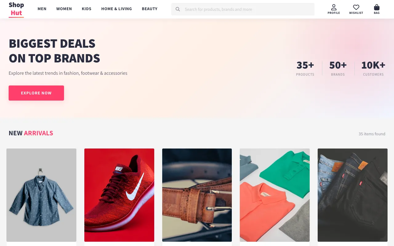 ShopHut - E-Commerce Platform — product screenshot